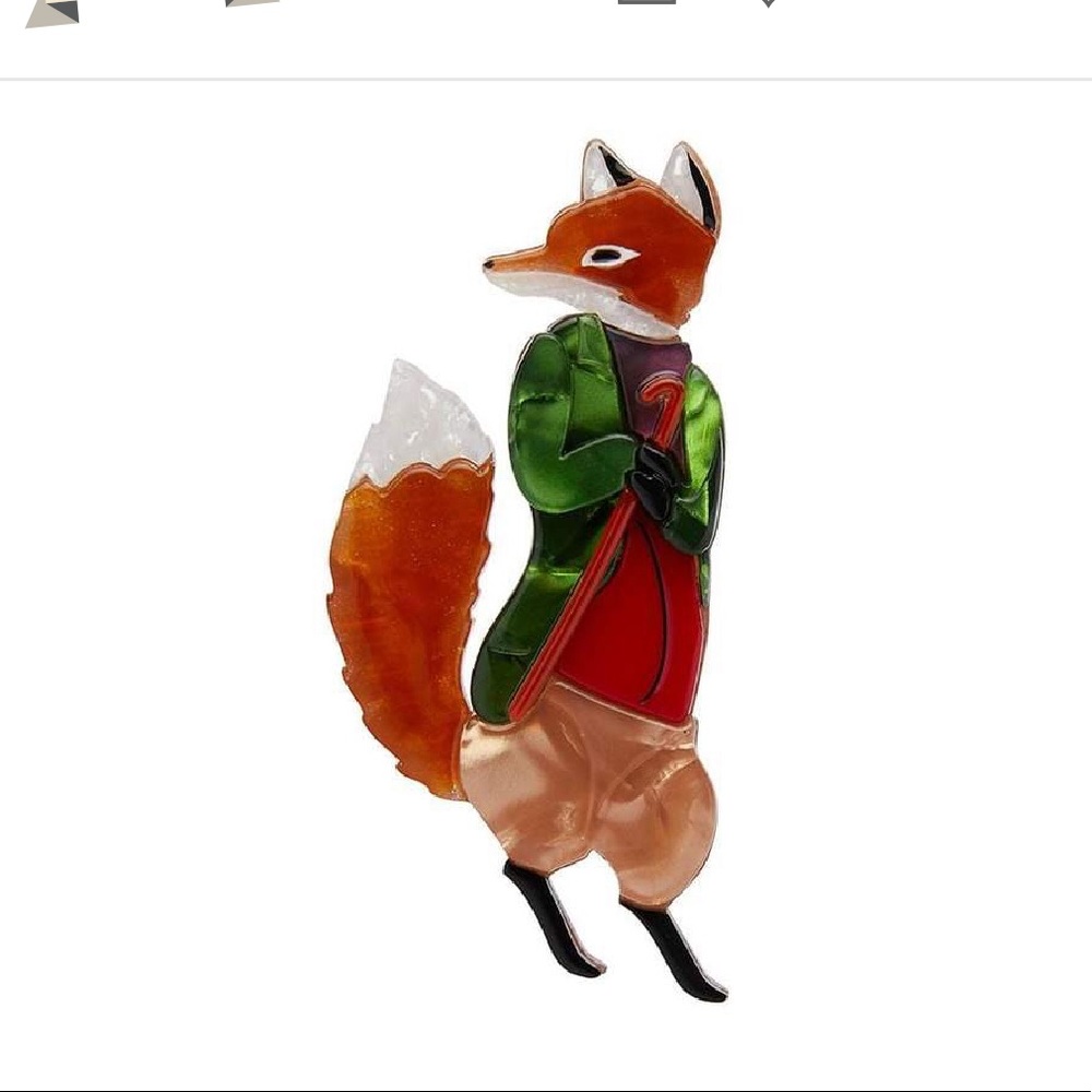 Erstwilder Mr. Tod Fox Brooch New